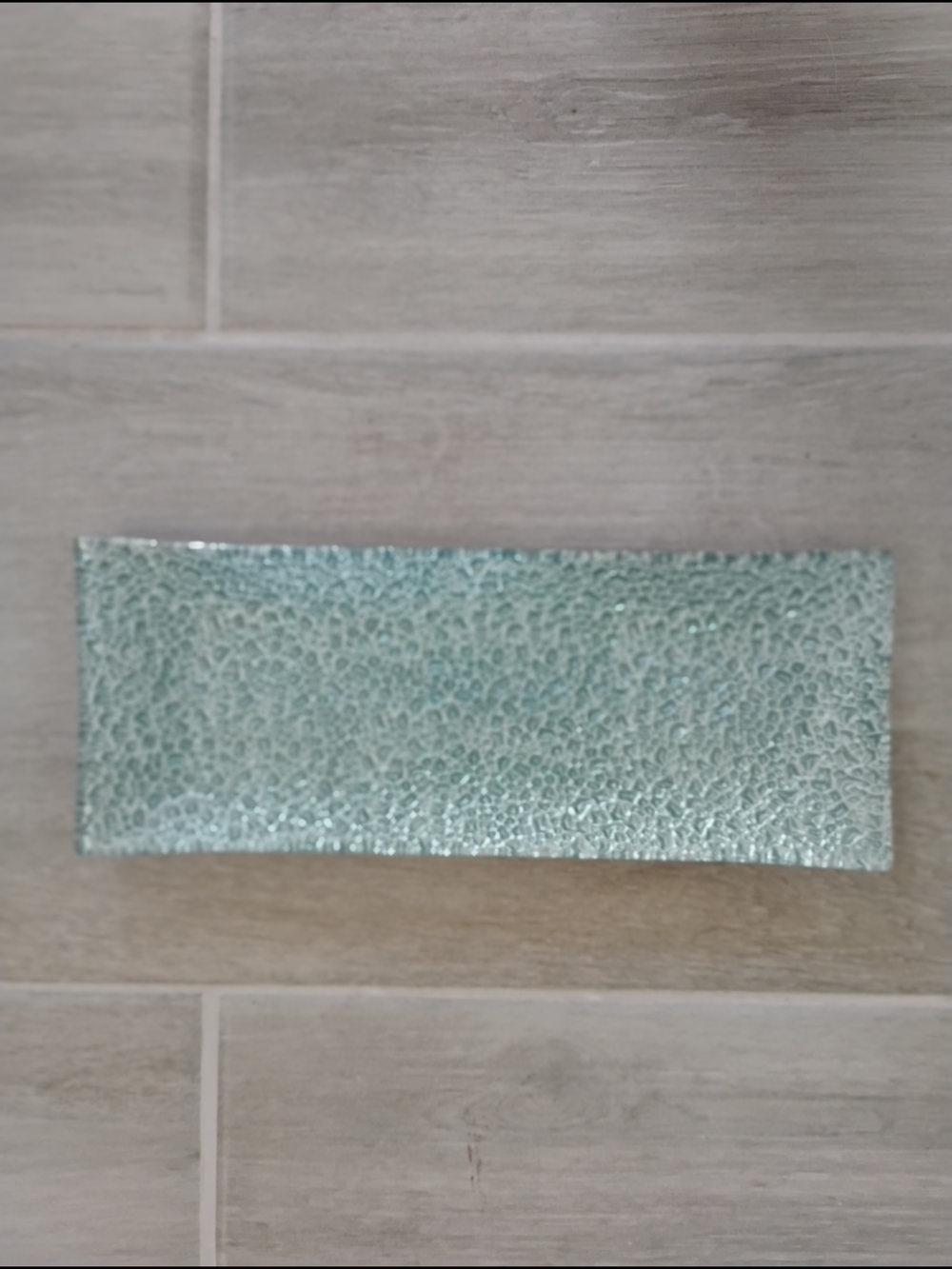 Trinket Tray / Vanity Dish Modern Rectangular Textured Glass